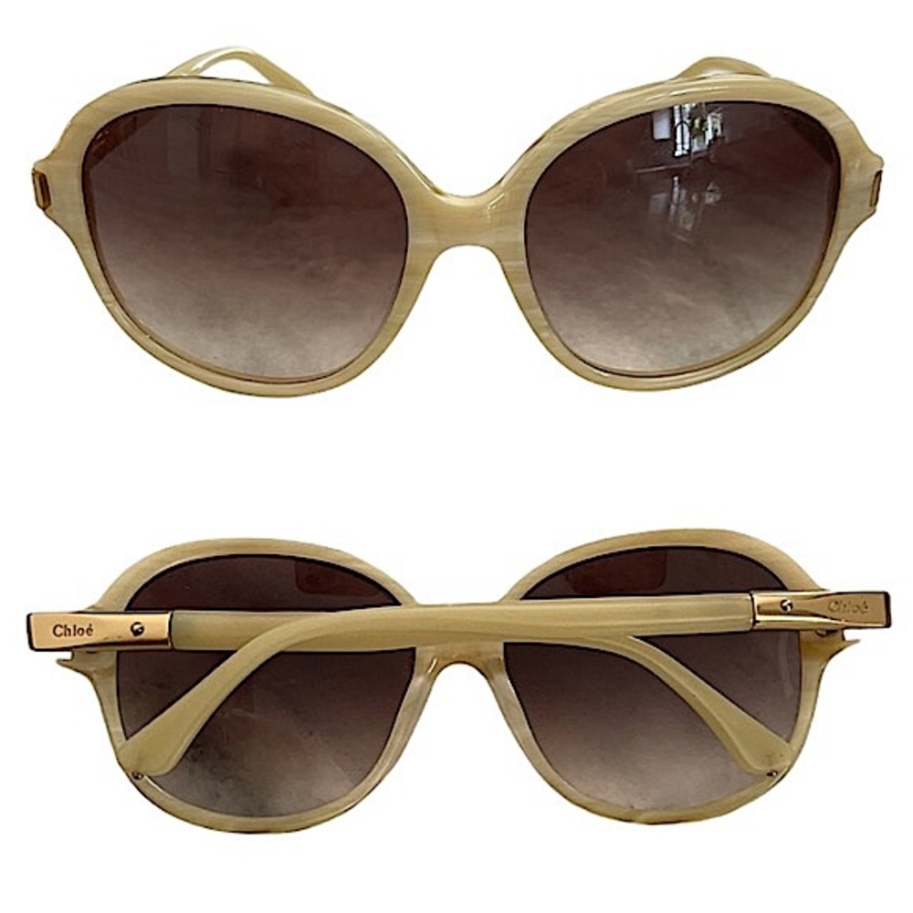 Chloe Ivory & Gold Sunglasses